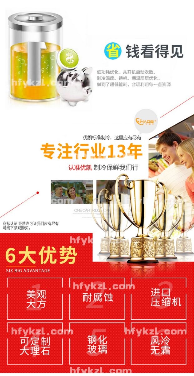 17YB-C弧形鴨脖冷藏柜優勢大圖